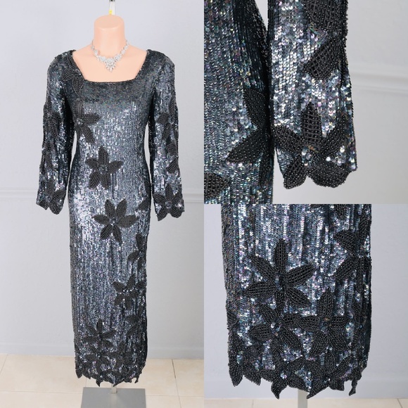 Grace costumes Dresses & Skirts - Vintage 80s Sequin ShowGirl Party Gown Dress Plus